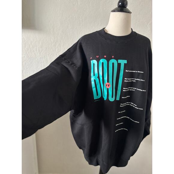 Vintage 1992 ICONZ Sweatshirt XL NWT Softwear Collection Parody Tech Crewneck - Picture 4 of 12